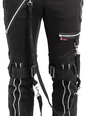 Tripp NYC Strap Zipper Bondage Pants [Black] size 24 (0) NWOT